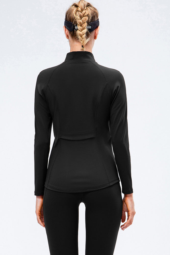 
            
                Load image into Gallery viewer, Zip Up Mock Neck Athletic Top
            
        