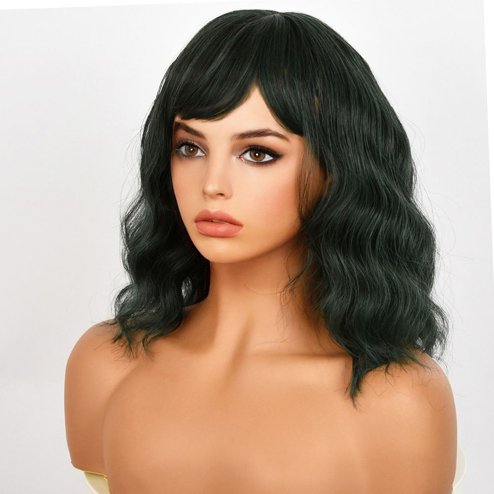 
            
                Load image into Gallery viewer, Enchanted Emerald | Synthetic Wig | Dark Green | 14 inches
            
        
