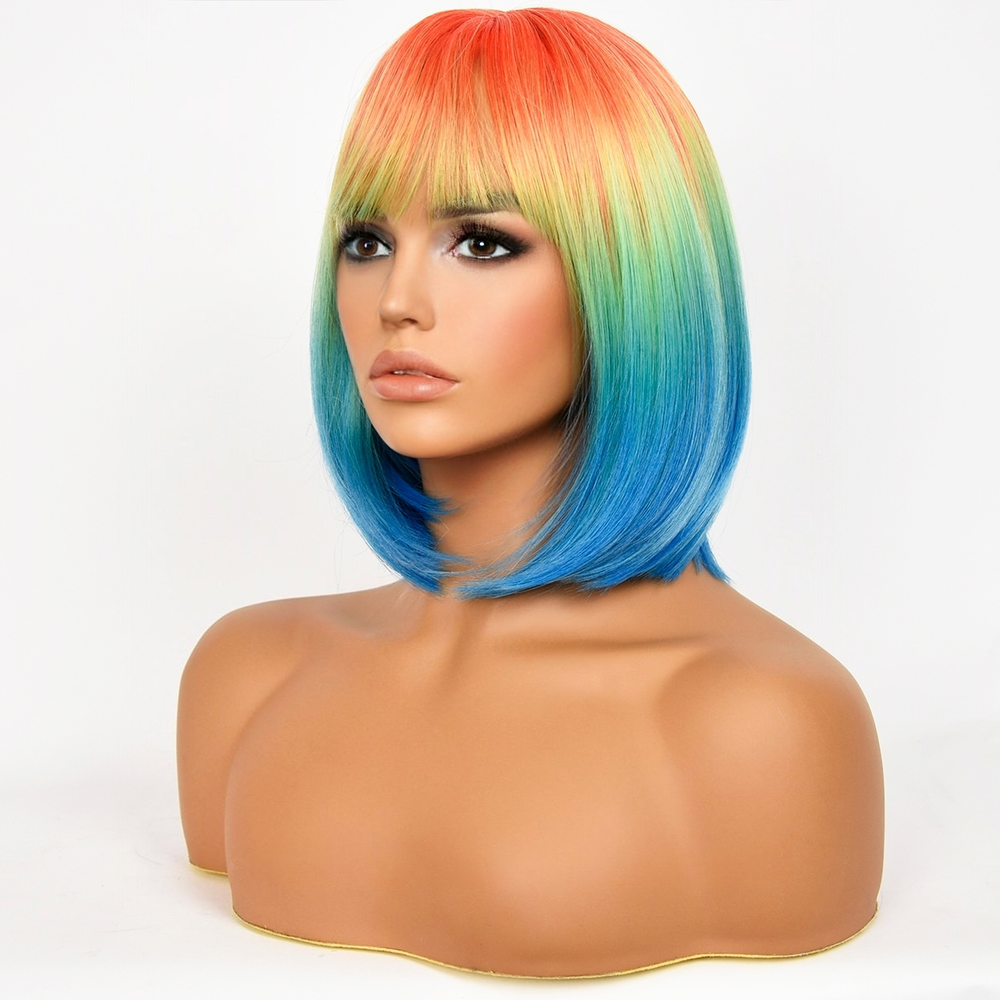 Rainbow Bobby | Synthetic Wig | Rainbow | 12 inches