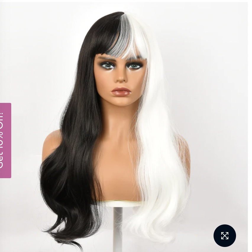 Ebony and Ivory | Synthetic Wig | Black and White | 26 inches