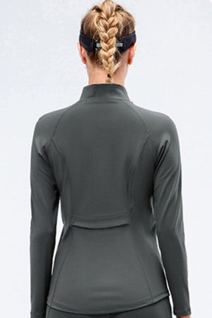 
            
                Load image into Gallery viewer, Zip Up Mock Neck Athletic Top
            
        
