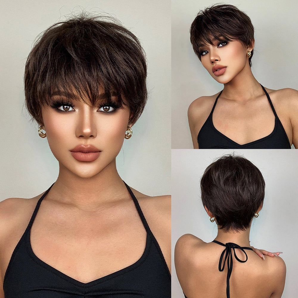 Rhythm Riot | Synthetic Wig | Black Brown | 10 inches