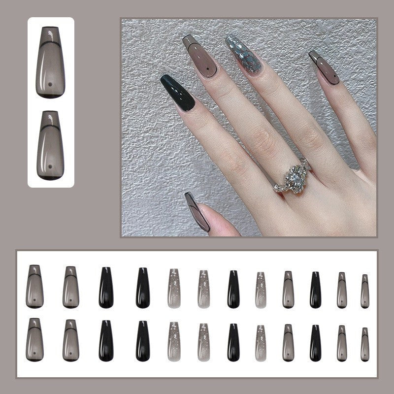 N34 | Universal size  | 24Pcs | Complete Gel Nail Kit | Easy Stick-On Application | Full Cover Manicure Set with Acrylic Nails