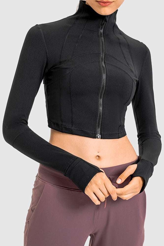 
            
                Load image into Gallery viewer, Zip Front Cropped Sports Jacket
            
        