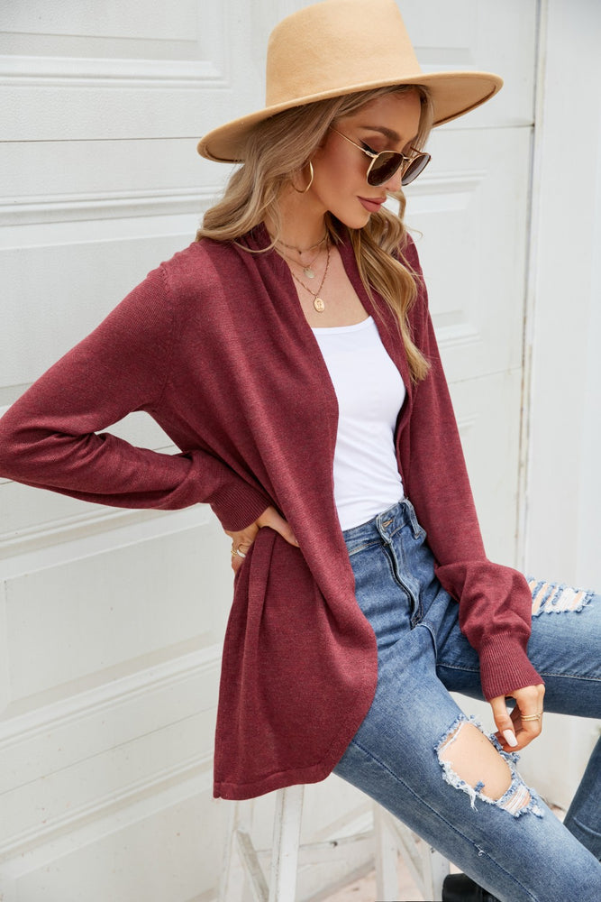 
            
                Load image into Gallery viewer, Open Front Long Sleeve Longline Cardigan
            
        